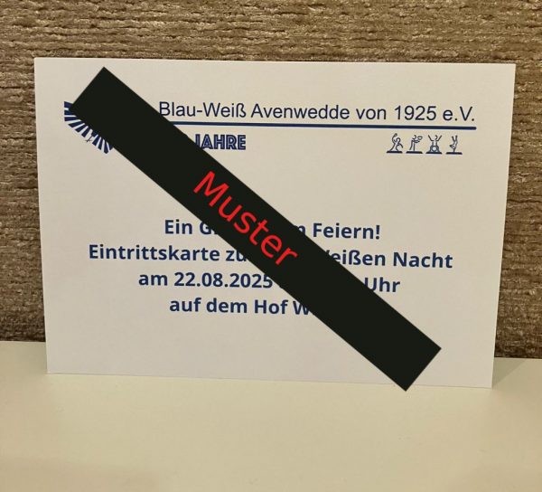 Eintrittskarte zur Blau-Weißen Nacht